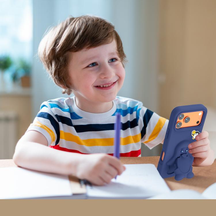 Capa para telemóvel à prova de choque Penguin Baby EVA com suporte, para iPhone 17 Pro Max, para iPhone 17 Pro, para iPhone 17, para iPhone Air, para iPhone 16 Pro Max, para iPhone 16 Pro, para iPhone 16, para iPhone 15 Pro Max