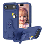 Capa para telemóvel à prova de choque Penguin Baby EVA com suporte, para iPhone 17 Pro Max, para iPhone 17 Pro, para iPhone 17, para iPhone Air, para iPhone 16 Pro Max, para iPhone 16 Pro, para iPhone 16, para iPhone 15 Pro Max