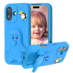 Capa para telemóvel à prova de choque Penguin Baby EVA com suporte, para iPhone 17 Pro Max, para iPhone 17 Pro, para iPhone 17, para iPhone Air, para iPhone 16 Pro Max, para iPhone 16 Pro, para iPhone 16, para iPhone 15 Pro Max