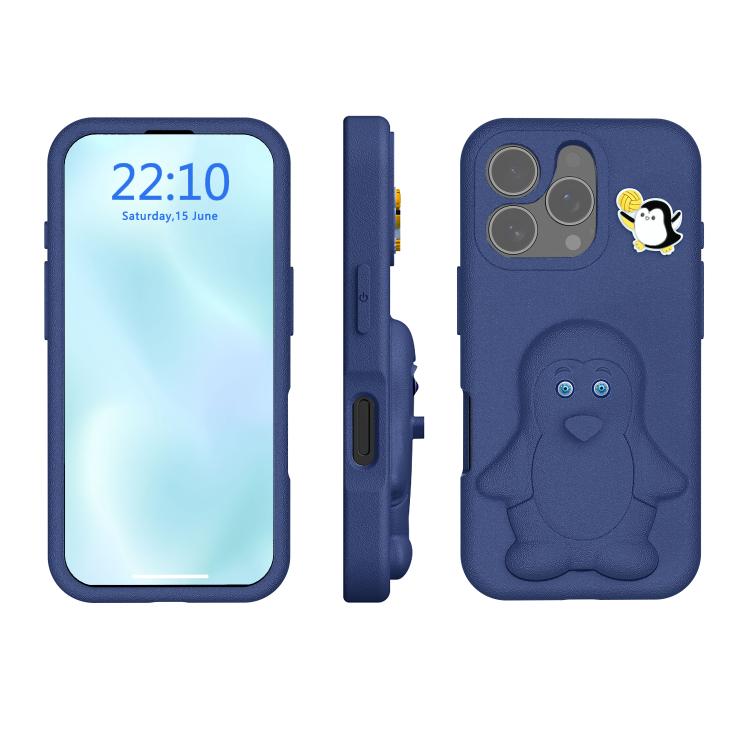 Capa para telemóvel à prova de choque Penguin Baby EVA com suporte, para iPhone 17 Pro Max, para iPhone 17 Pro, para iPhone 17, para iPhone Air, para iPhone 16 Pro Max, para iPhone 16 Pro, para iPhone 16, para iPhone 15 Pro Max