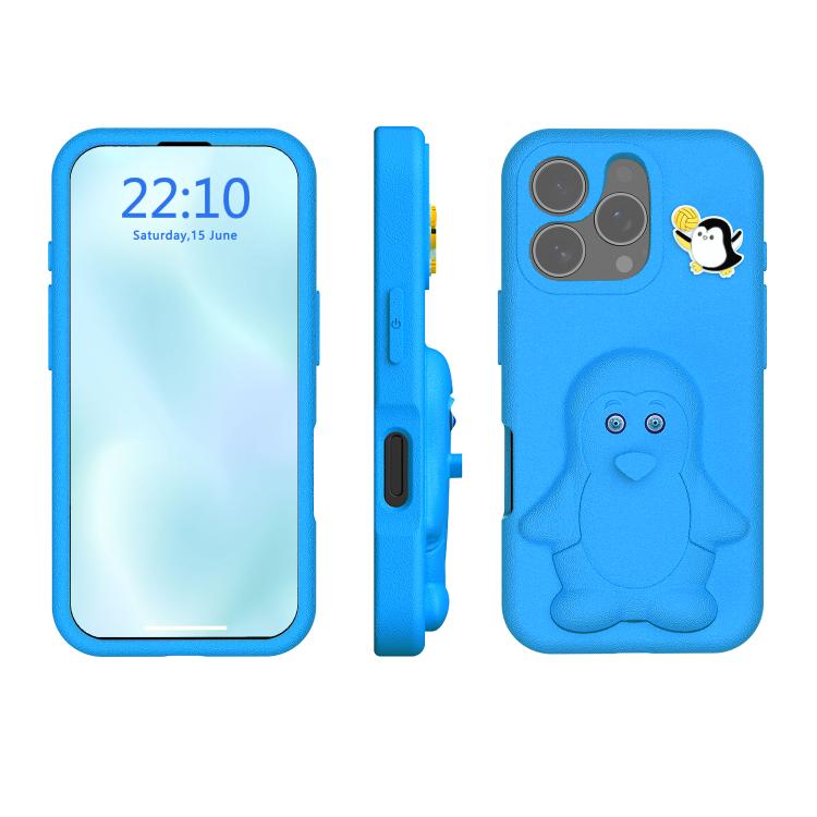Capa para telemóvel à prova de choque Penguin Baby EVA com suporte, para iPhone 17 Pro Max, para iPhone 17 Pro, para iPhone 17, para iPhone Air, para iPhone 16 Pro Max, para iPhone 16 Pro, para iPhone 16, para iPhone 15 Pro Max