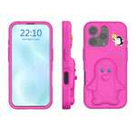 Capa para telemóvel à prova de choque Penguin Baby EVA com suporte, para iPhone 17 Pro Max, para iPhone 17 Pro, para iPhone 17, para iPhone Air, para iPhone 16 Pro Max, para iPhone 16 Pro, para iPhone 16, para iPhone 15 Pro Max