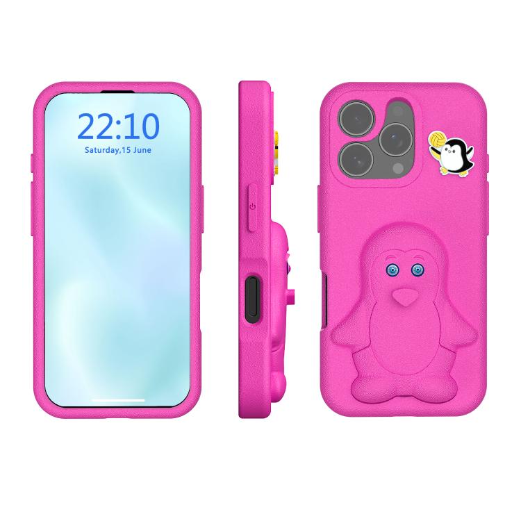 Capa para telemóvel à prova de choque Penguin Baby EVA com suporte, para iPhone 17 Pro Max, para iPhone 17 Pro, para iPhone 17, para iPhone Air, para iPhone 16 Pro Max, para iPhone 16 Pro, para iPhone 16, para iPhone 15 Pro Max