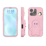 Capa para telemóvel à prova de choque Penguin Baby EVA com suporte, para iPhone 17 Pro Max, para iPhone 17 Pro, para iPhone 17, para iPhone Air, para iPhone 16 Pro Max, para iPhone 16 Pro, para iPhone 16, para iPhone 15 Pro Max