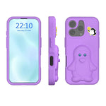 Capa para telemóvel à prova de choque Penguin Baby EVA com suporte, para iPhone 17 Pro Max, para iPhone 17 Pro, para iPhone 17, para iPhone Air, para iPhone 16 Pro Max, para iPhone 16 Pro, para iPhone 16, para iPhone 15 Pro Max