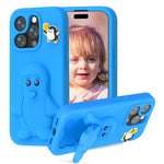 Capa para telemóvel à prova de choque Penguin Baby EVA com suporte, para iPhone 17 Pro Max, para iPhone 17 Pro, para iPhone 17, para iPhone Air, para iPhone 16 Pro Max, para iPhone 16 Pro, para iPhone 16, para iPhone 15 Pro Max