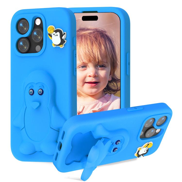 Capa para telemóvel à prova de choque Penguin Baby EVA com suporte, para iPhone 17 Pro Max, para iPhone 17 Pro, para iPhone 17, para iPhone Air, para iPhone 16 Pro Max, para iPhone 16 Pro, para iPhone 16, para iPhone 15 Pro Max