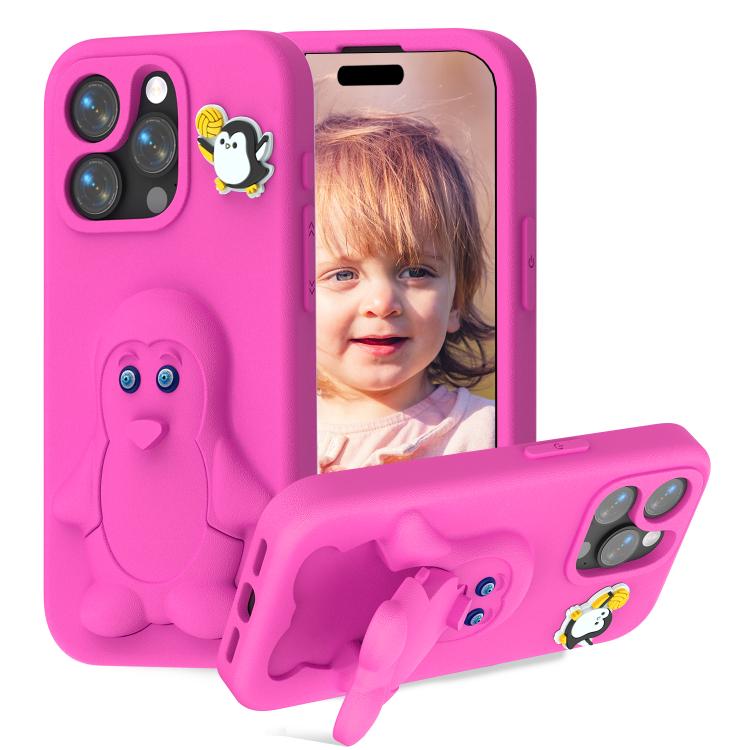 Capa para telemóvel à prova de choque Penguin Baby EVA com suporte, para iPhone 17 Pro Max, para iPhone 17 Pro, para iPhone 17, para iPhone Air, para iPhone 16 Pro Max, para iPhone 16 Pro, para iPhone 16, para iPhone 15 Pro Max