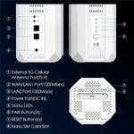 WAVLINK WL-WNF100X3NR-B Com slot para Nano SIM Roteador 5G WiFi 6 Versão Europeia, ficha UE, ficha Reino Unido