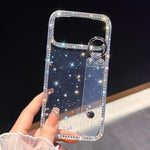 Rhinestone Glitter Wristband Holder Phone Case, For iPhone 17 Pro Max