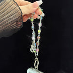 Corrente para telemóvel cubo de cristal de açúcar em forma de saco de dinheiro da sorte próspero, rosa, roxo