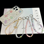Corrente para telemóvel cubo iridescente Saturno retro elegante, dourado, rosa, branco, roxo
