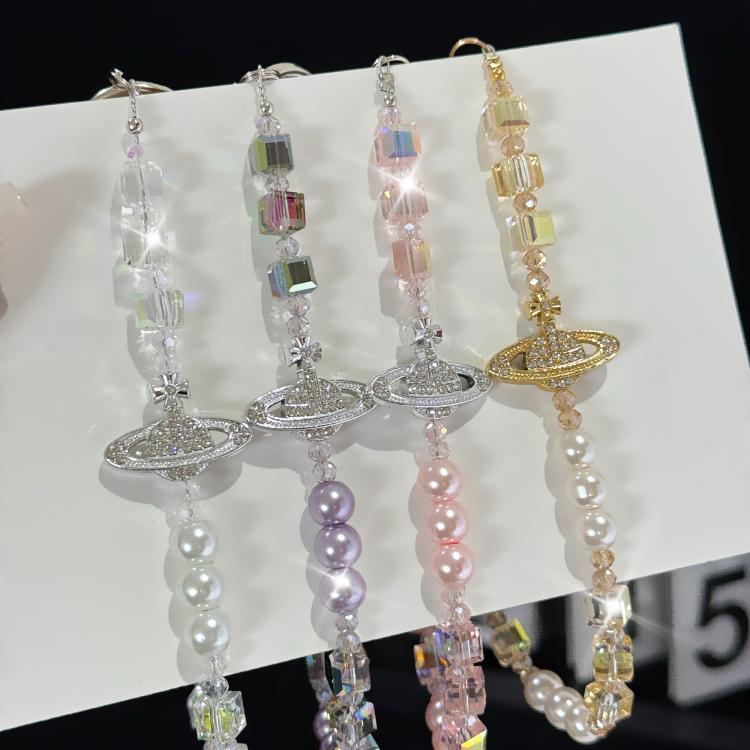 Corrente para telemóvel cubo iridescente Saturno retro elegante, dourado, rosa, branco, roxo
