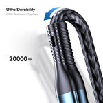 Cabo de Carregamento Rápido Nylon Trançado ENKAY 3 em 1 120W USB para 8 Pinos / Tipo-C / Micro USB, Comprimento: 1,2m, ENK-CB184