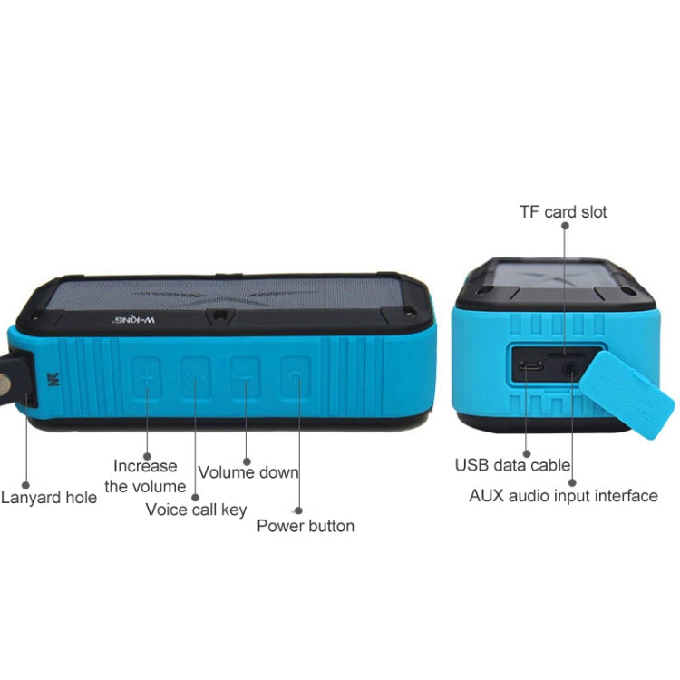 Colunas W-KING S20 IPX6 impermeáveis Coluna Bluetooth portátil NFC para exterior/duche/bicicleta Rádio FM