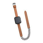 Pulseira de Relógio em Pele Genuína com Bracelete Cravejada de Diamantes, Para Apple Watch 46mm / 49mm / 45mm / 44mm, Para Apple Watch 42mm / 41mm / 40mm / 38mm