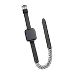Pulseira de Relógio em Pele Genuína com Bracelete Cravejada de Diamantes, Para Apple Watch 46mm / 49mm / 45mm / 44mm, Para Apple Watch 42mm / 41mm / 40mm / 38mm