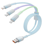 Cabo de Carregamento Rápido Nylon Trançado ENKAY 120W USB para Dual Type-C e 8 Pinos, Comprimento: 1,2m, ENK-CB185