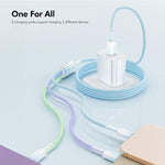 Cabo de Carregamento Rápido Nylon Trançado ENKAY 120W USB para Dual Type-C e 8 Pinos, Comprimento: 1,2m, ENK-CB185