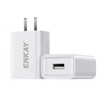 Carregador de Parede USB ENKAY 10W 5V 2A Adaptador de Energia, Ficha UE, Ficha US