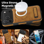 Capa para telemóvel MagSafe PU com suporte multifunções, para iPhone 17 Pro Max, para iPhone 17 Pro, para iPhone 17, para iPhone Air