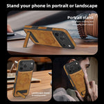 Capa para telemóvel MagSafe PU com suporte multifunções, para iPhone 17 Pro Max, para iPhone 17 Pro, para iPhone 17, para iPhone Air