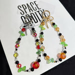 Bow Knot Crystal Rainbow Necklace, Red, Orange