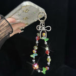 Bow Knot Crystal Rainbow Necklace, Red, Orange