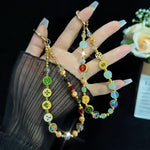 Pulseira Esmaltada de Prosperidade e Boa Fortuna Auspiciosa, Verde, Colorida