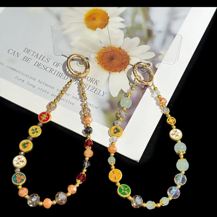 Pulseira Esmaltada de Prosperidade e Boa Fortuna Auspiciosa, Verde, Colorida