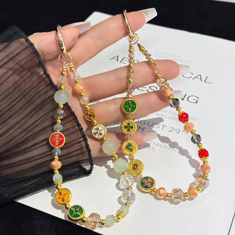 Pulseira Esmaltada de Prosperidade e Boa Fortuna Auspiciosa, Verde, Colorida