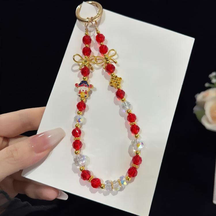 Colar de Cristal da Fortuna e Água Auspiciosa, Vermelho, Verde