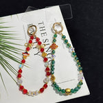 Colar de Cristal da Fortuna e Água Auspiciosa, Vermelho, Verde