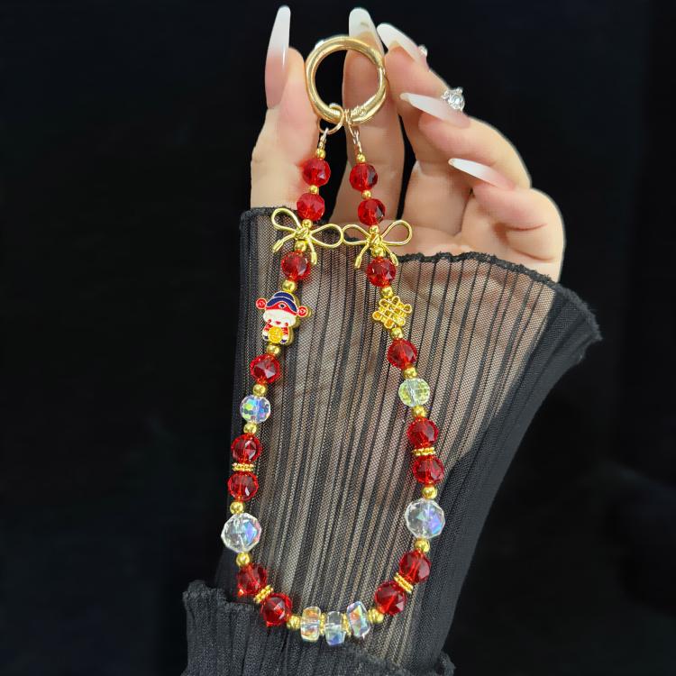 Colar de Cristal da Fortuna e Água Auspiciosa, Vermelho, Verde