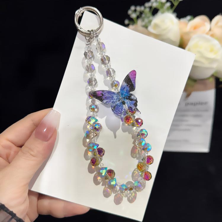 Colar Tridimensional de Cristal com Borboleta, Rosa, Azul