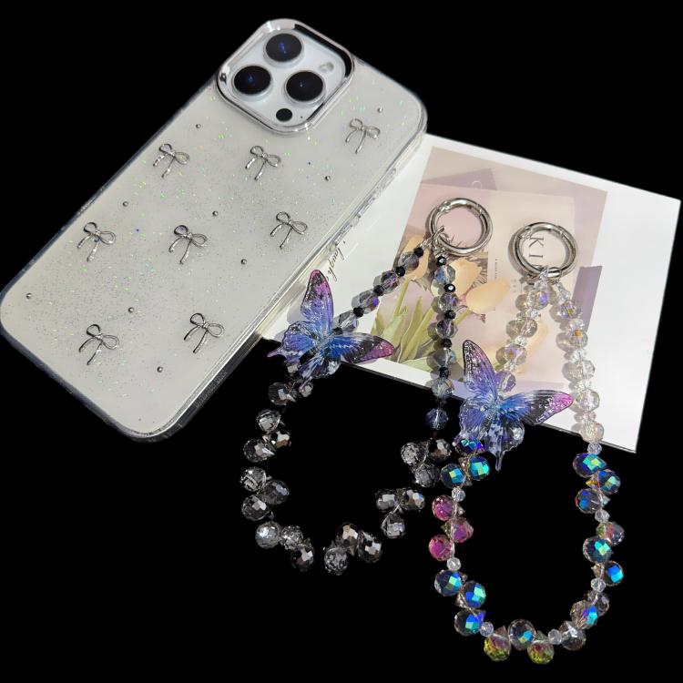 Colar Tridimensional de Cristal com Borboleta, Rosa, Azul