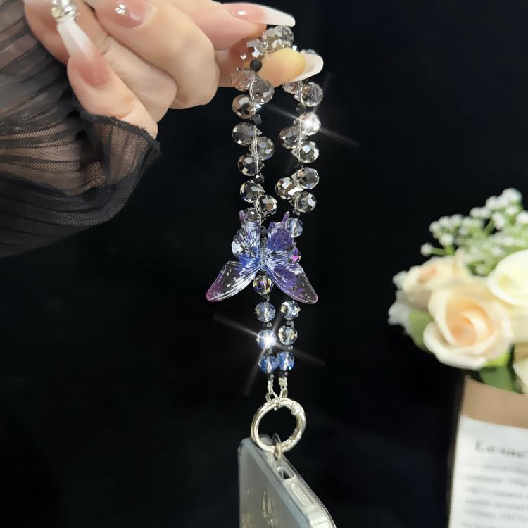 Colar Tridimensional de Cristal com Borboleta, Rosa, Azul