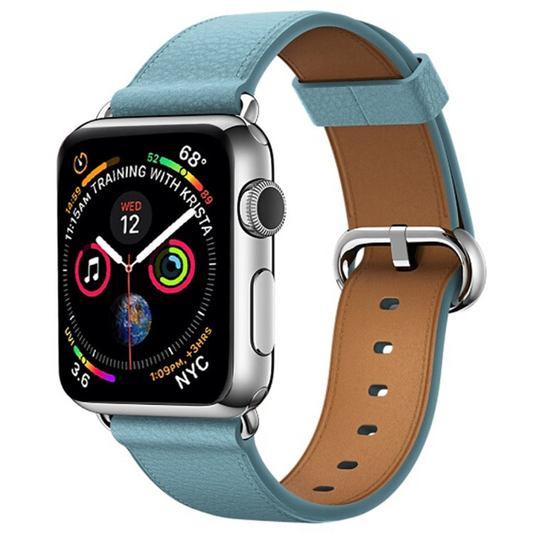 Pulseira de Relógio em Couro Clássica com Botão para Apple Watch Series 3 & 2 & 1 38mm