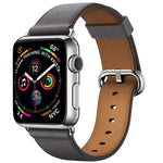 Pulseira de Relógio em Couro Clássica com Botão para Apple Watch Series 3 & 2 & 1 38mm