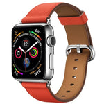 Pulseira de Relógio em Couro Clássica com Botão para Apple Watch Series 3 & 2 & 1 38mm