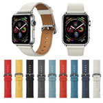 Pulseira de Relógio em Couro Clássica com Botão para Apple Watch Series 3 & 2 & 1 38mm