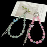 Pulseira de Algodão com Pérola e Borboleta, Rosa, Verde