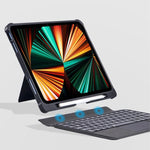 Capa Protetora com Airbag nos Quatro Cantos e Teclado Bluetooth Retroiluminado Dividido Magnético, Para iPad Air 13 2025 / 2024 / Pro 12.9