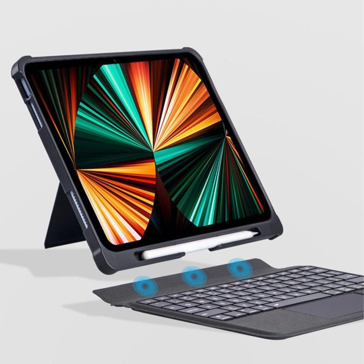 Capa Protetora com Airbag nos Quatro Cantos e Teclado Bluetooth Retroiluminado Dividido Magnético, Para iPad Air 13 2025 / 2024 / Pro 12.9