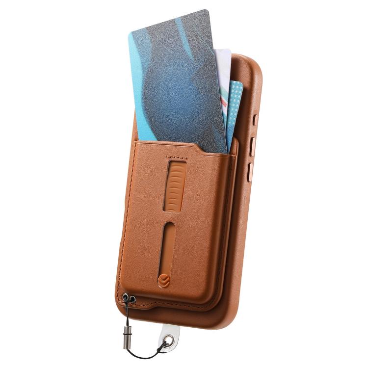 Capa de Telemóvel com Bolsa Magnética Destacável para Cartões, Anel de Dedo e Corda Anti-perda, Para iPhone 14, Para iPhone 14 Pro, Para iPhone 14 Pro Max
