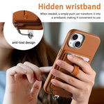 Capa de Telemóvel com Bolsa Magnética Destacável para Cartões, Anel de Dedo e Corda Anti-perda, Para iPhone 14, Para iPhone 14 Pro, Para iPhone 14 Pro Max