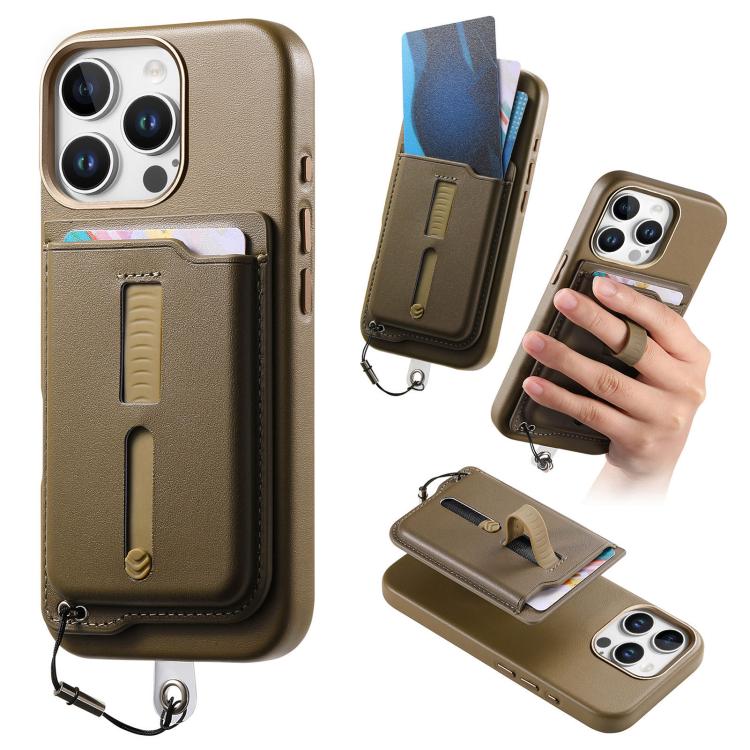 Capa de Telemóvel com Bolsa Magnética Destacável para Cartões, Anel de Dedo e Corda Anti-perda, Para iPhone 14, Para iPhone 14 Pro, Para iPhone 14 Pro Max
