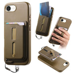 Capa de Telemóvel com Bolsa Magnética Destacável para Cartões, Anel de Dedo e Corda Anti-perda, Para iPhone 17e / 16e, Para iPhone 17 Pro Max, Para iPhone 17 Pro, Para iPhone 17, Para iPhone Air, Para iPhone 16 Plus