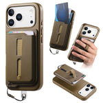 Capa de Telemóvel com Bolsa Magnética Destacável para Cartões, Anel de Dedo e Corda Anti-perda, Para iPhone 17e / 16e, Para iPhone 17 Pro Max, Para iPhone 17 Pro, Para iPhone 17, Para iPhone Air, Para iPhone 16 Plus