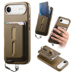 Capa de Telemóvel com Bolsa Magnética Destacável para Cartões, Anel de Dedo e Corda Anti-perda, Para iPhone 17e / 16e, Para iPhone 17 Pro Max, Para iPhone 17 Pro, Para iPhone 17, Para iPhone Air, Para iPhone 16 Plus